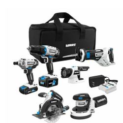 HART 20-Volt Cordless 6-Tool Combo Kit (1) 4.0Ah & (1) 1.5Ah Lithium-Ion Batteries, Charger and Storage Bag