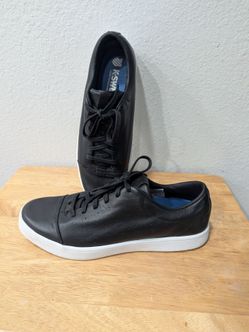 K-SWISS Men's Black Genuine Leather Washburn Casual Sneakers 9.5