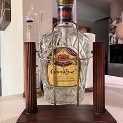 Vintage Seagrams Crown Royal Whiskey Tilting Pour Display-Empty Bottle