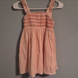 Girls Peach Smocked Sundress