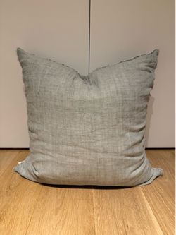 Designer Sage Green Linen Throw Pillow