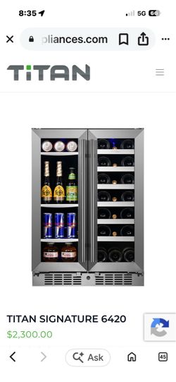 Titan beverage and wine fridge