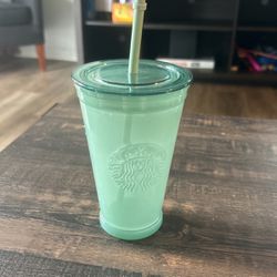 Starbucks Glass Teal Cup