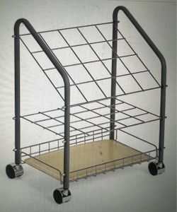NEW Safco Mobile Wire Roll File Cart - 20 Compartment Blueprint Organizer