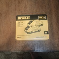 20 Volt 2 Pack 4 Amp Hour Batteries DeWalt