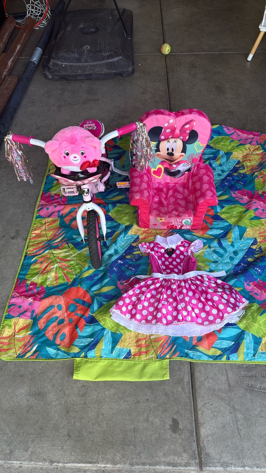 MinnieMouse Bike / Minnie Mouse Chair / Minnie Mouse Costume / Hello Kitty Care Bear Stuffy