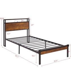 Twin Size Modern Upgraded Metal Platform
