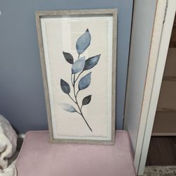 Framed Branch On Linen