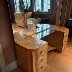 Art Deco Burl Wood 5 piece bedroom set