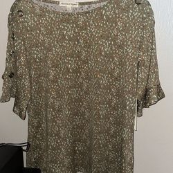Dark Green Above and Beyond Blouse Size Large