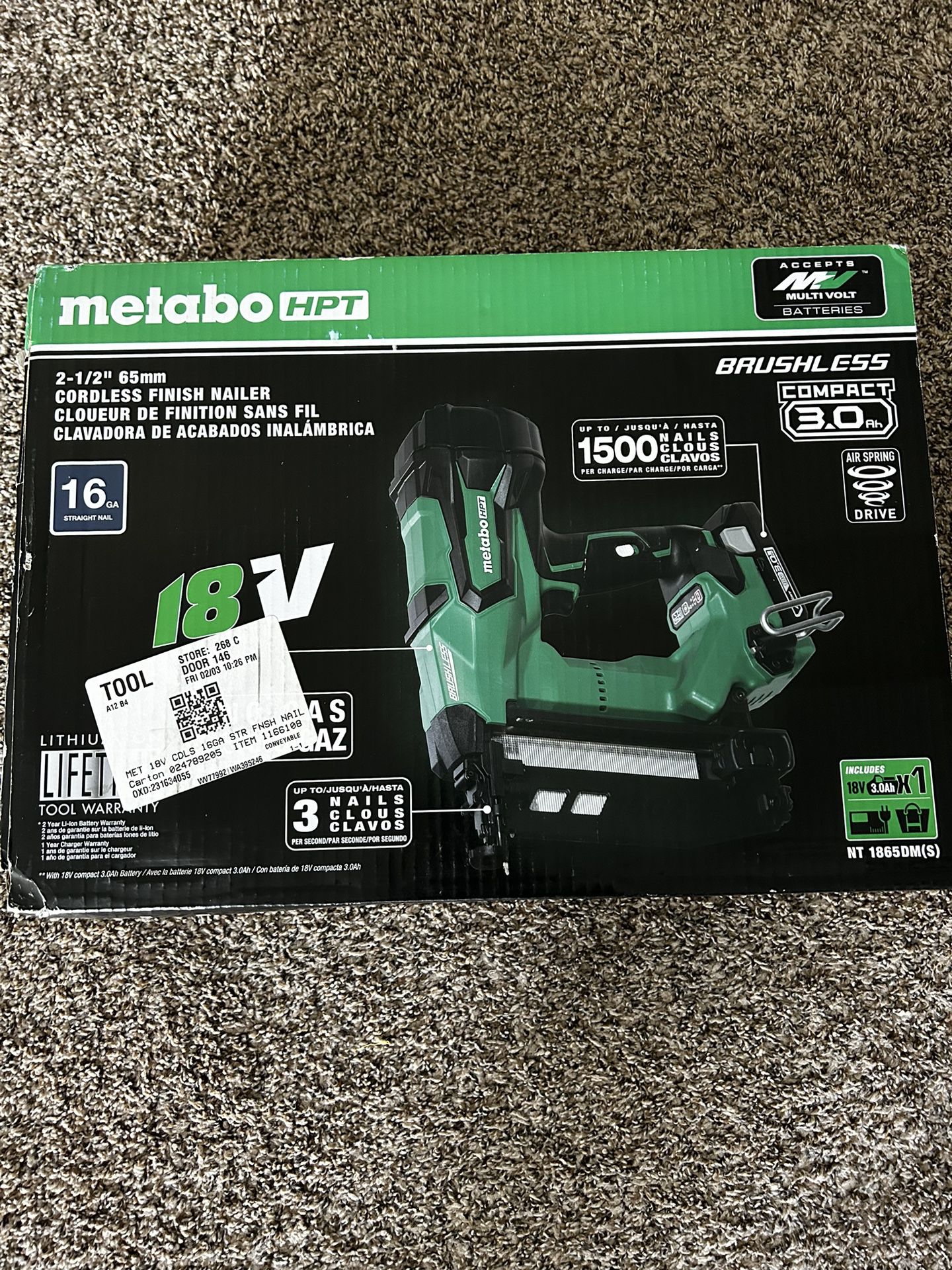 Metabo HPT 2.5-in 16-Gauge Cordless Finish Nailer (Battery & Charger Included)