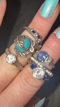 🔥 Premium .925 Sterling Silver & Tacori Designer Ring Stack (5 Rings)