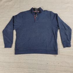 Orvis 1/4 Zip Pullover Sweater Mens XXL Blue Polyester Cotton 