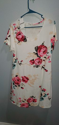 Floral white dress Size M