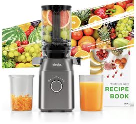 Juicer Machines, Cold Press Juicer for Fruit and Vegetable, Masticating Machine with Juice Recipe, Self Feeding Effortless for Batch Juicing,Easy to C