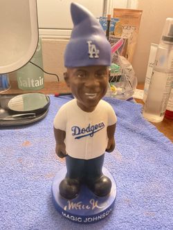 Los Angeles Dodgers Magic Johnson Autographed Gnome Bobblehead 