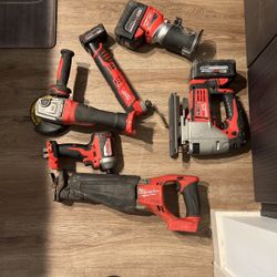 Milwaukee M18 Tools With A M12 Multi-tool With Battery 