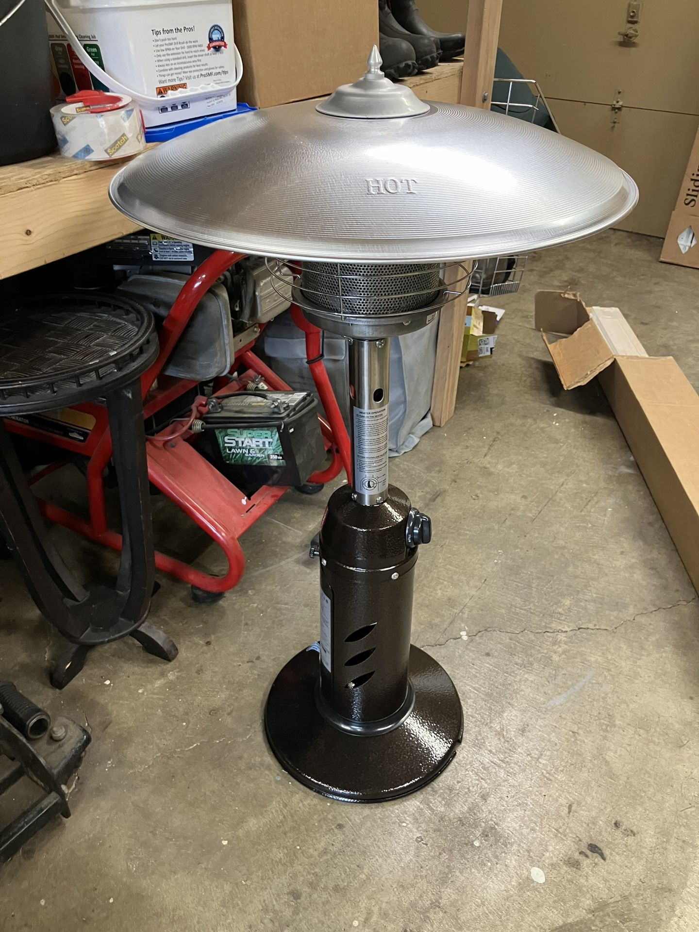 Hampton Bay 11,000 BTU Powder Coated Bronze Tabletop Patio Heater for