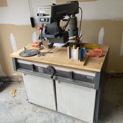 Craftsman 10” Radial Arm Saw With Cabinet Mount - Radial Armsaw Table Saw