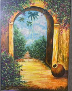 grey frame beautiful painting