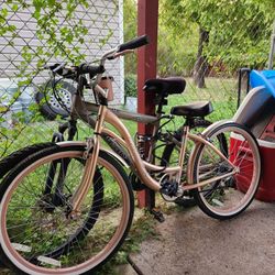 Cruiser Hybrid Bike Rose Gold