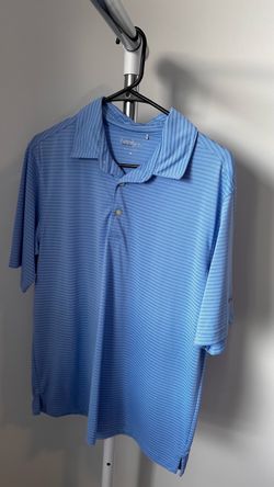 Walter Hagen Essentials Blue Striped Golf Polo - Size Medium
