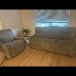 Reclining Sofa + Recliner Chair – Good Condition