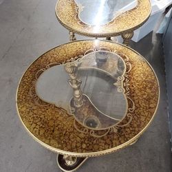 Italian Vintage 1970 Gold End Tables ..Rare Find