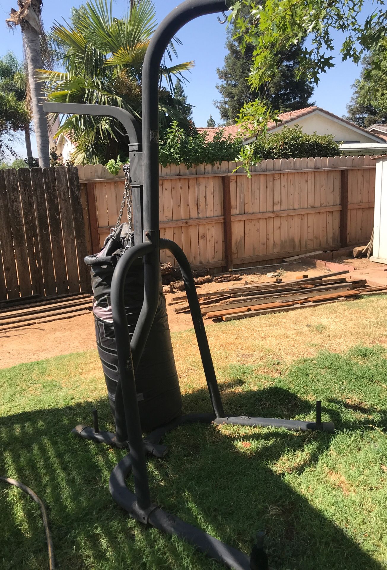 Punching bag with stand and speed bag