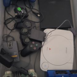 Playstation 1 and 2 with games