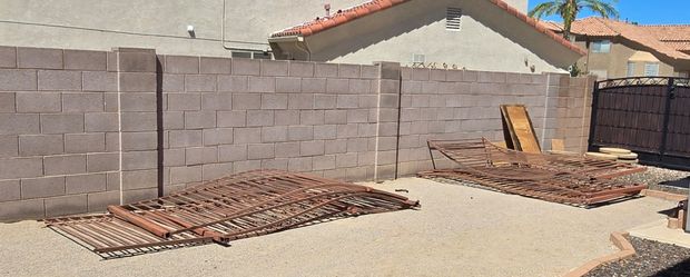 Scrap Metal Pool Fence