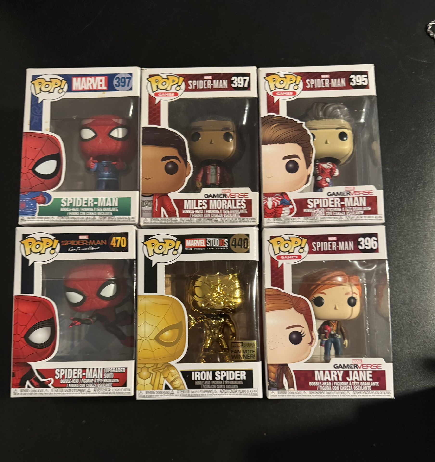 6 Spider-Man Funko Pops