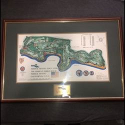 Pebble Beach Map Framed And Signed By James Patterson I at