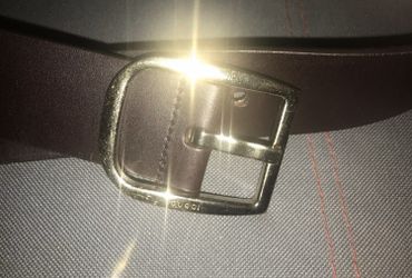 Authentic Vintage Brown Leather Gucci belt