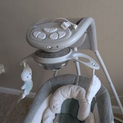Ingenuity InLighten 2-in-1 Baby Swing & Rocker with Vibrations, Swivel Seats