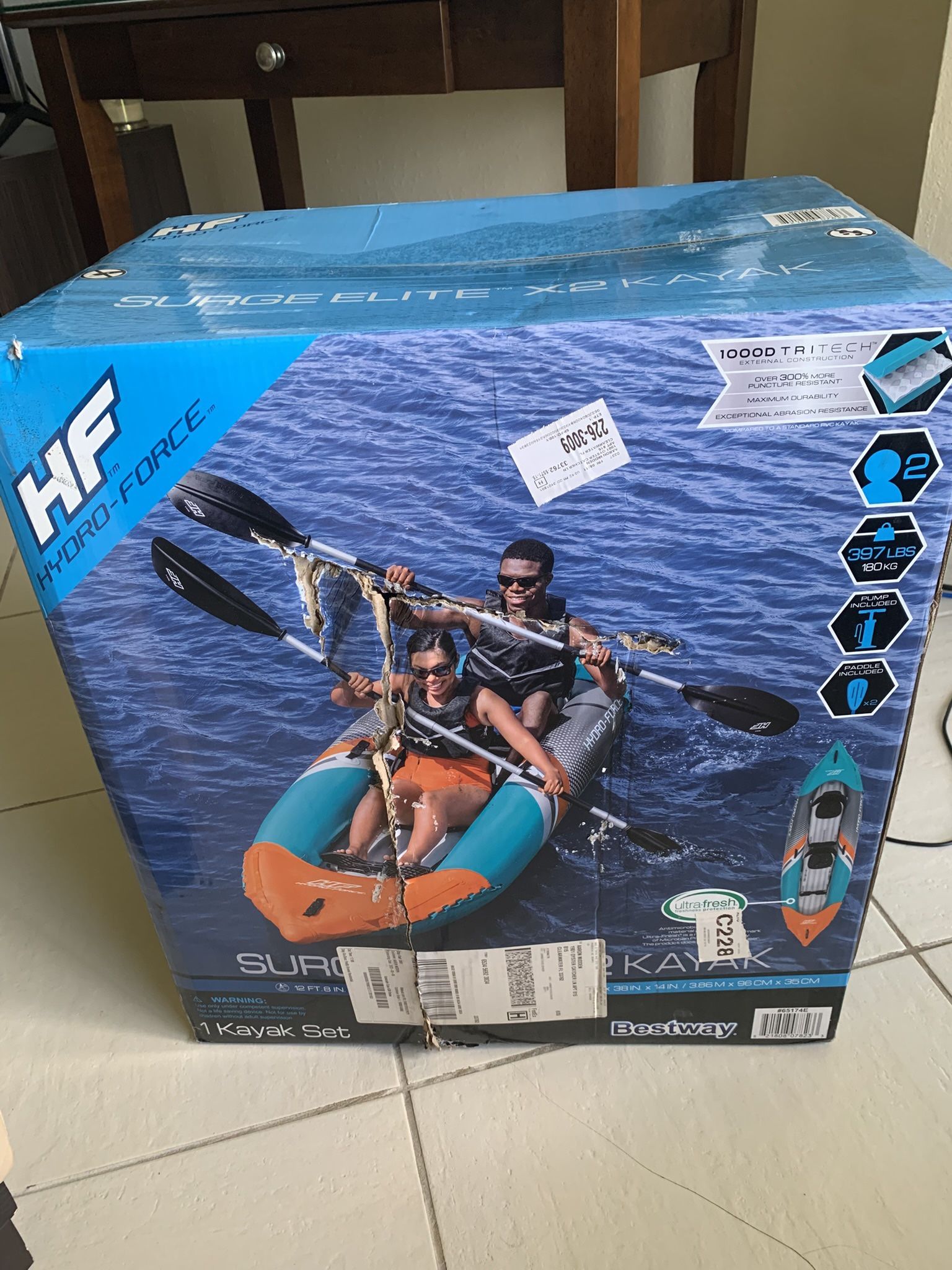 Inflatable Kayak 2Person Hydro-Force Surge Elite