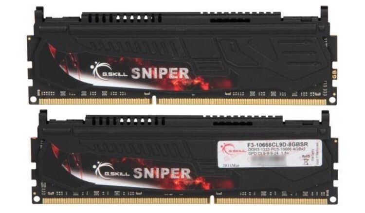 G.SKILL Sniper 8GB (2 x 4GB) 240-Pin DDR3 SDRAM DDR3 1333 (PC3 10666) Desktop Memory Model F3-10666CL9D-8GBSR