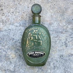 Vintage 1970 Ezra Brooks Whiskey/Bourbon Green  Bottle  100 Mos. Old