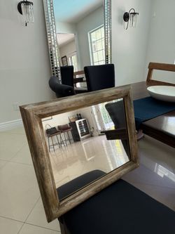 Wall mirror antique wood 