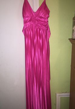 Hot pink long party dress