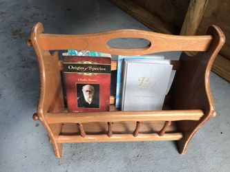 Vintage solid wood magazine rack