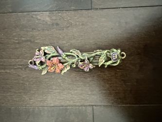 Mezuzah - Engraved Colorful Flowers. Rhinestones 