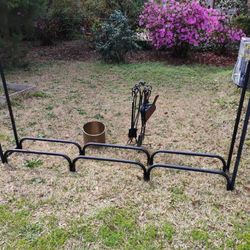 KingSo 8ft Firewood Rack + fireplace tools