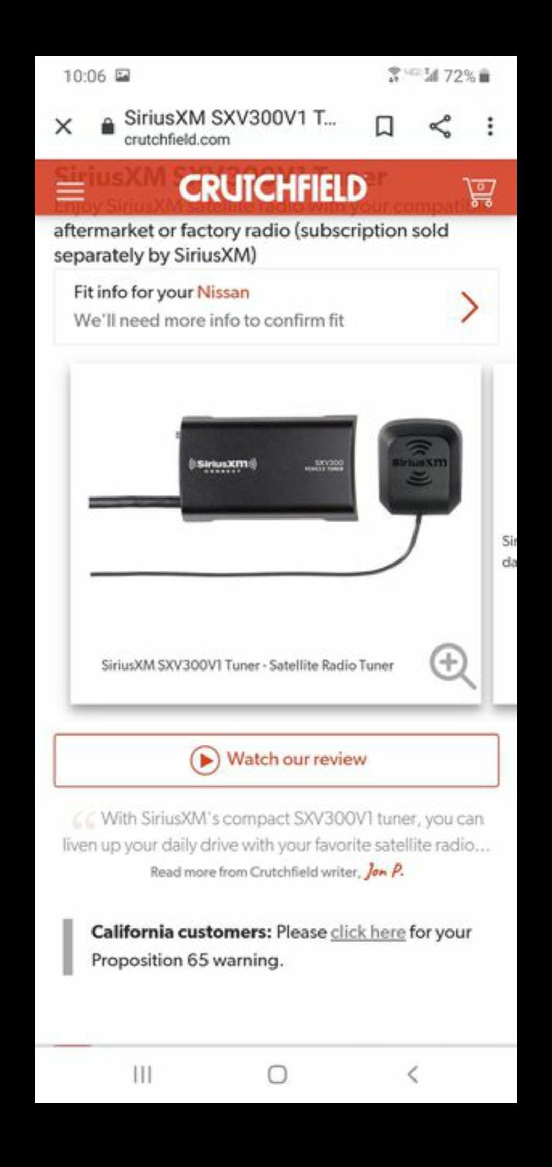 SIRIUS XM SATELLITE RADIO VEHICLE TUNER SXV300 CONNECT VEHICLE TUNER $45 OBO