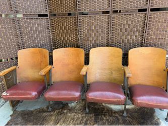 Antique AMERICAN SEATING CO. THEATER SEATS lot of 4 $279