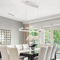 Minsk Single Rectangular Color Changing Integrated LED Chrome Chandelier BRAND NEW
