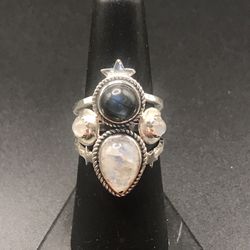 925 Sterling Silver Handmade Natural Labradorite Moonstone Ring