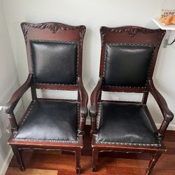 Set of 19th Century Empire-style sphinx motif armchair 