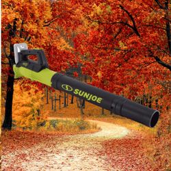 Sun Joe 24V-TB-LTE is a cordless, compact turbine leaf blower that operates at 100 MPH. It features a 24-Volt IONMAX battery for efficient performance