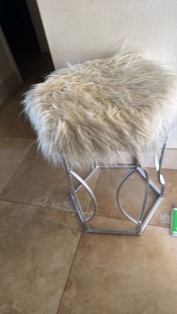 Faux Fur Accent Stool
